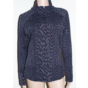 LUCY  1/4 ZIP ATHLETIC ANIMAL PRINT  TOP SZ L